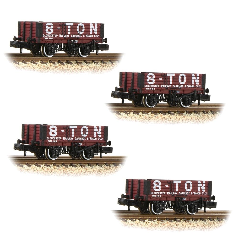 4 pack of 377-2019K 5 plank open wagon in Gloucester Railway Carriage