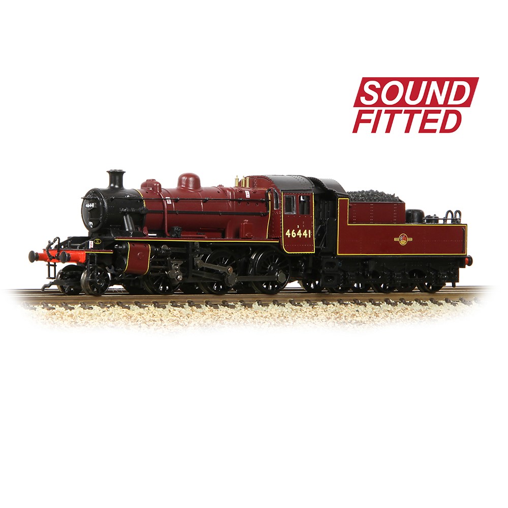 LMS Ivatt 2MT 46441 in BR Lined Maroon (Late Crest)
