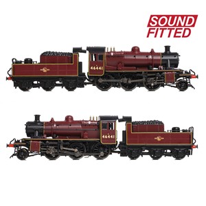 LMS Ivatt 2MT 46441 in BR Lined Maroon (Late Crest)