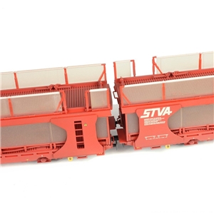 IPA Twin Double Deck Car Transporter STVA Red Weathered  (2PK)