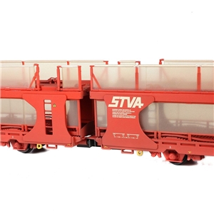 IPA Twin Double Deck Car Transporter STVA Red Weathered  (2PK)