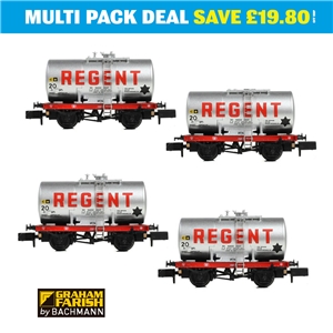14T Class A Anchor-Mounted Tank Wagon 'Regent' Silver (4PK)
