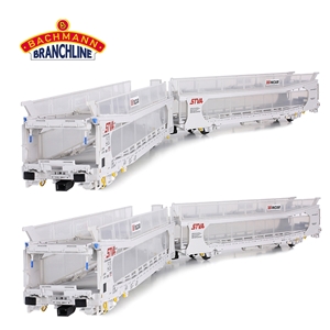 38-251K2 IPA Twin Double Deck Car Transporter STVA Grey (2-Set Pack)