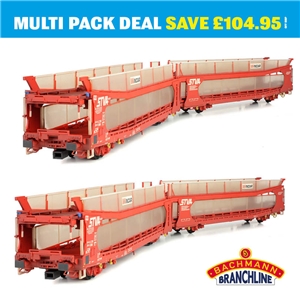 IPA Twin Double Deck Car Transporter STVA Red Weathered  (2PK)