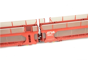 IPA Twin Double Deck Car Transporter STVA Red [W]