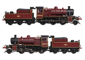 LMS Ivatt 2MT 46441 in BR Lined Maroon (Late Crest)