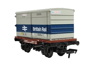BR Conflat A Wagon BR Bauxite (Late) with BA Container 'British Rail'