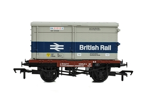 BR Conflat A Wagon BR Bauxite (Late) with BA Container 'British Rail'