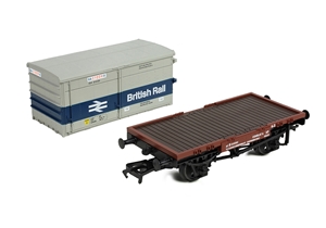 BR Conflat A Wagon BR Bauxite (Late) with BA Container 'British Rail'