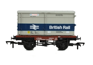 BR Conflat A Wagon BR Bauxite (Late) with BA Container 'British Rail'