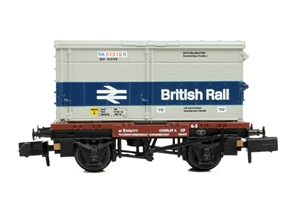 BR Conflat A Wagon BR Bauxite (Late) with BA Container 'British Rail'
