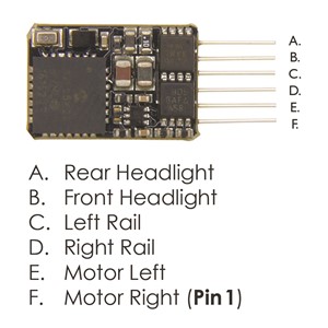 6 Pin DCC Loco-Decoder (with Brake Button function)